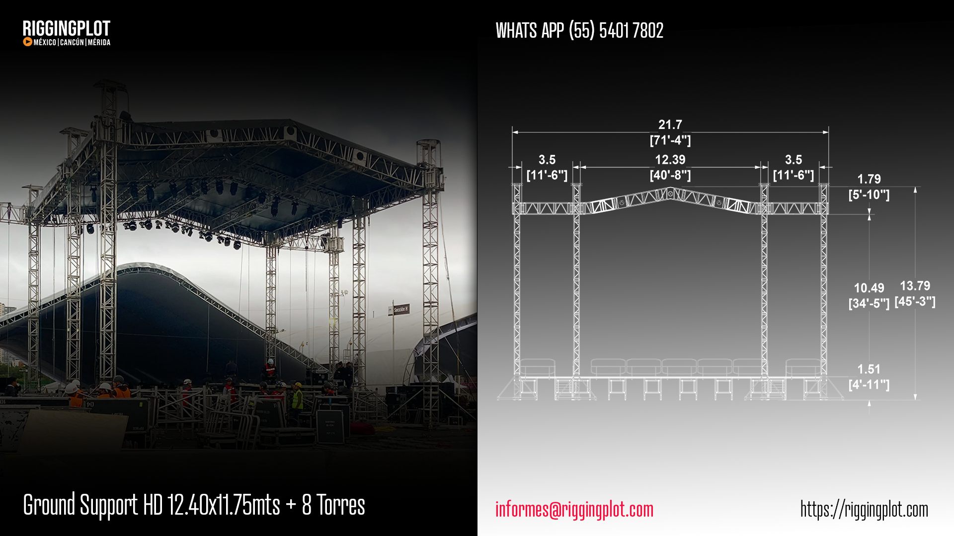 ficha técnica ground support hd 12.40x11.75mtS 8torres riggingplot MÉRIDA